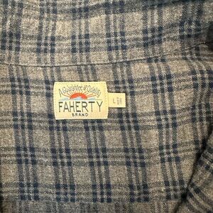 Faherty Gray and Blue Checkered Shirt